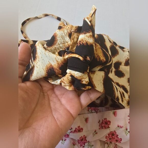 Dancing Leopard Floral Pink And Animal Print Dress Size 8 - Picture 8 of 14